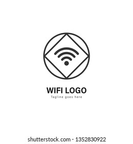 Wifi logo template design. Wifi logo with modern frame isolated on white background