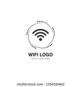Wifi logo template design. Wifi logo with modern frame isolated on white background