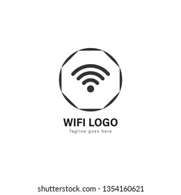 Wifi logo template design. Wifi logo with modern frame isolated on white background