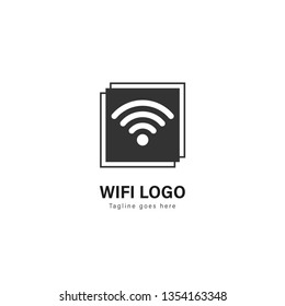 Wifi logo template design. Wifi logo with modern frame isolated on white background