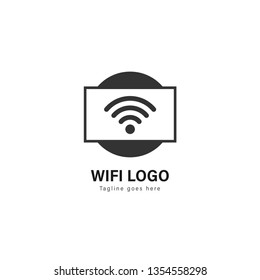 Wifi logo template design. Wifi logo with modern frame isolated on white background