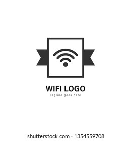 Wifi logo template design. Wifi logo with modern frame isolated on white background