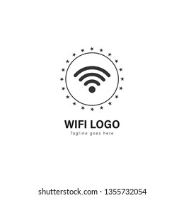 Wifi logo template design. Wifi logo with modern frame isolated on white background