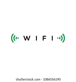 wifi logo template text vector