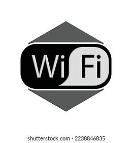Wi-Fi logo type symbol 3D render. Wireless hotspot, network sign vector illustration.