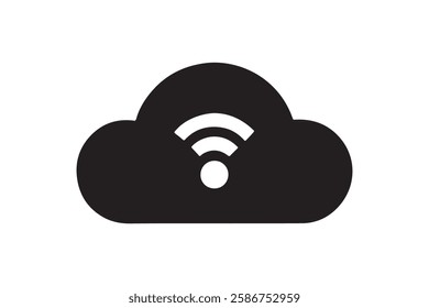 Wi-Fi Logo Vector Icon for Wireless Internet and Connectivity Flat Wi-Fi Symbol for Network, Communication, and Technology. Modern Wireless Signal Illustration for Digital and Online Access.