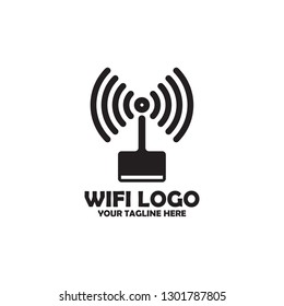 wifi logo vector with wireless icon design wave network