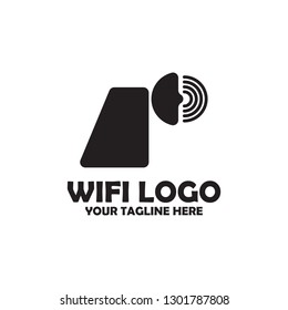 wifi logo vector with wireless icon design wave network