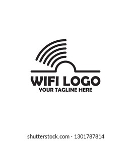 wifi logo vector with wireless icon design wave network
