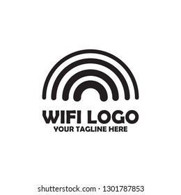 wifi logo vector with wireless icon design wave network