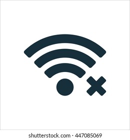 Wi-fi Lost Connection Icon On White Background