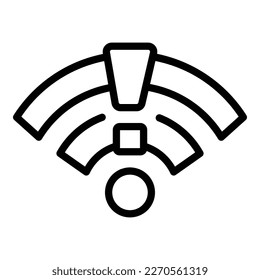 Wifi lost connection icon outline vector. Internet error. Connect online