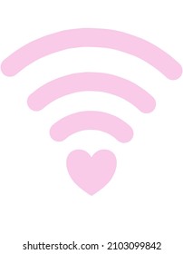 Wifi with love sign. Happy valentine’s day