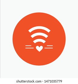 Wifi, Love, Wedding, Heart. Vector Icon Template background