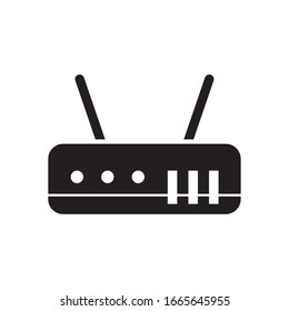 Diseño de icono de estilo de silueta de máquina Wifi, conexión de la tecnología de Internet, conexión de la red de señal inalámbrica web y tema de acceso Ilustración de vector