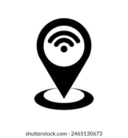 Wi-Fi Map pin. Internet connection spot pointer - vector element. 