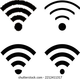 Wi-Fi mark 4 types set monochrome icon