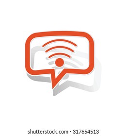 Wi-Fi message sticker, orange chat bubble with image inside, on white background