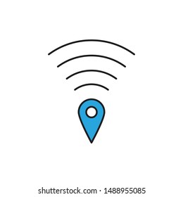 Wifi minimal line icon vector