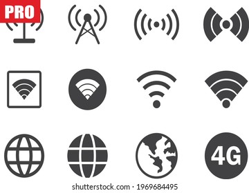 Wifi and mobile data icon set eps 10 illustration