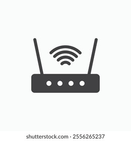 Wifi modem black solid vecor icon