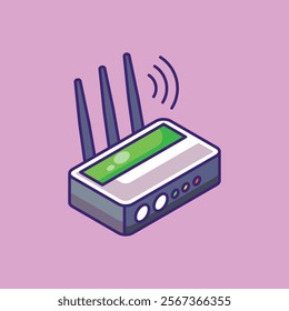 Wifi modem Cartoon Vector Icon Illustration. Computer hardware object icon concept. Flat cartoon illustration.