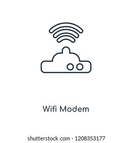 Wifi Modem concept line icon. Linear Wifi Modem concept outline symbol design. This simple element illustration can be used for web and mobile UI/UX.