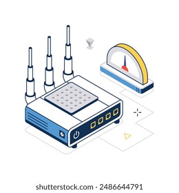 Wifi Modem concept vector isometric style stock illustration. EPS file