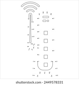 WiFi-Modem-Symbol Verbinden Sie die Punkte, Router Internet-Netzwerk-Hardware-Vektorgrafik-Illustration, Puzzle-Spiel mit einer Folge von nummerierten Punkten