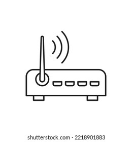 Wifi modem icon design. Internet service wireless router, modem with wifi signal. isolated on white background. vector illustration