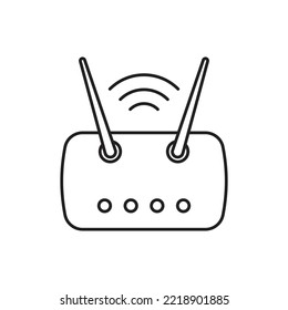 Wifi modem icon design. Internet service wireless router, modem with wifi signal. isolated on white background. vector illustration