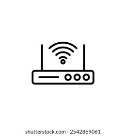 Icono de módem wifi. iconos rellenos y de trazo de línea