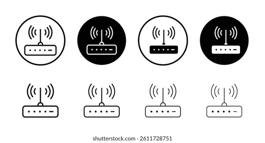 Wifi modem icon Flat simple outline set