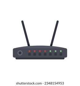 Wifi modem icon flat vector. Internet equipment. Network device isolated