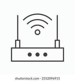 Icono de módem wifi. icono de Vector de estilo de línea.