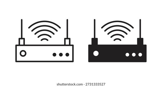 Icono de módem wifi sobre fondo blanco. Icono de Vector de stock