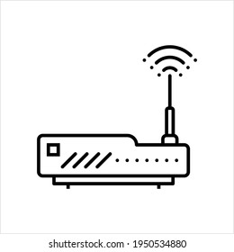 Wifi Modem Icon, Router Internet Network Hardware Vector Art Illustration