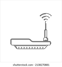 Wifi Modem Icon, Router Internet Network Hardware Vector Art Illustration