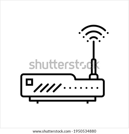 Wifi Modem Icon, Router Internet Network Hardware Vector Art Illustration
