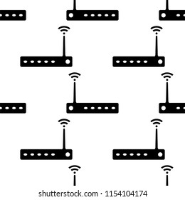 Wifi Modem Icon Seamless Pattern Vector Art Illustration
