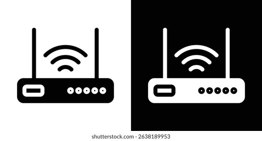Wifi modem icon in solid flat trendy design style.