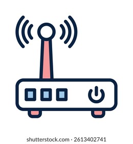 WiFi modem icon symbolizing wireless internet connectivity and communication