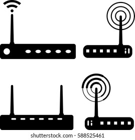 Ilustración de vectores de iconos de módem WiFi