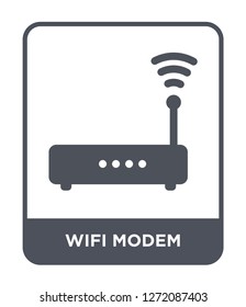 wifi modem icon vector on white background, wifi modem trendy filled icons from Electronic stuff fill collection, wifi modem simple element illustration