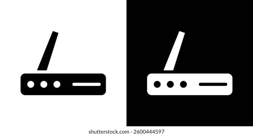 Wifi modem icons vectors set in solid style.
