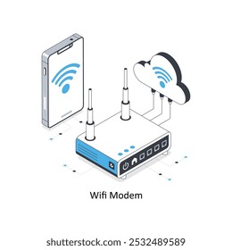 Wifi Modem  Isometric stock illustration. EPS File stock illustration