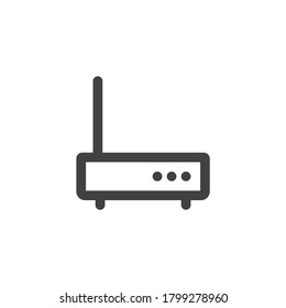 Wifi modem line icon. linear style sign for mobile concept and web design. Wireless router outline vector icon. Symbol, logo illustration. Vector graphics