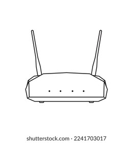 Icono de línea de módem WiFi. signo de estilo lineal para concepto móvil y diseño web. icono de vector de contorno de enrutador wifi. Símbolo, ilustración del logotipo. Gráficos vectoriales
