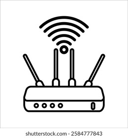 Wifi modem line icon. linear style sign for mobile concept and web design. wifi router outline vector icon. Symbol, logo illustration. Vector graphic