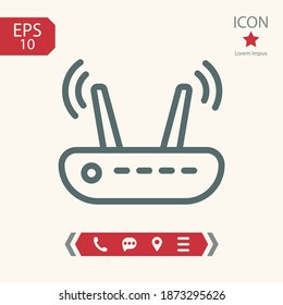 wifi modem line icon, outline vector illustration.